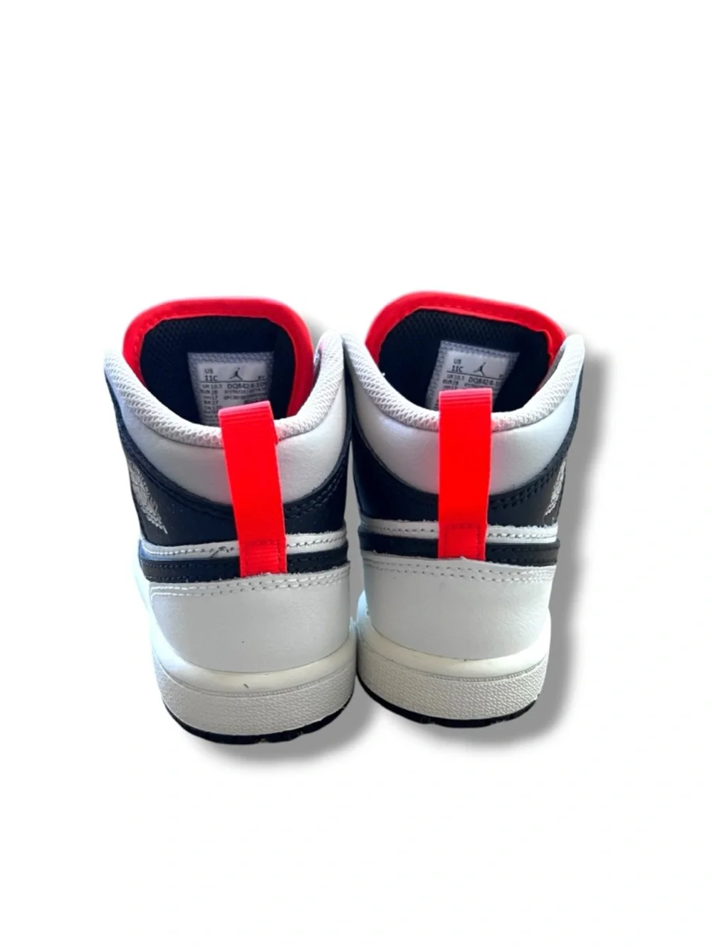 Jordan AJ 1 Mid Preschool boys sneakers - White, Black & Red - Picture 4 of 7